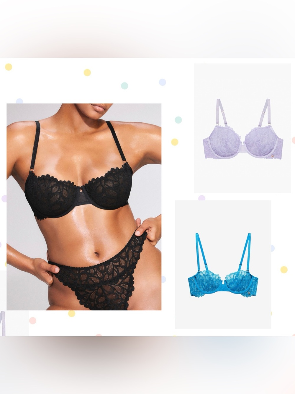 (3) SAVAGE X FENTY Savage Not Sorry Unlined Lace Balconette Bra